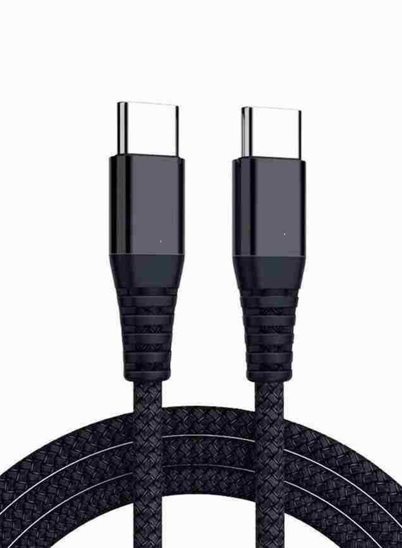 Chappeline CA23 Nylon Braided Type-C to Type-C Fast Charging Cable - Black - Image 1